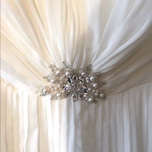 Chiffon Wedding Dress with Strapless Ruched Bodice